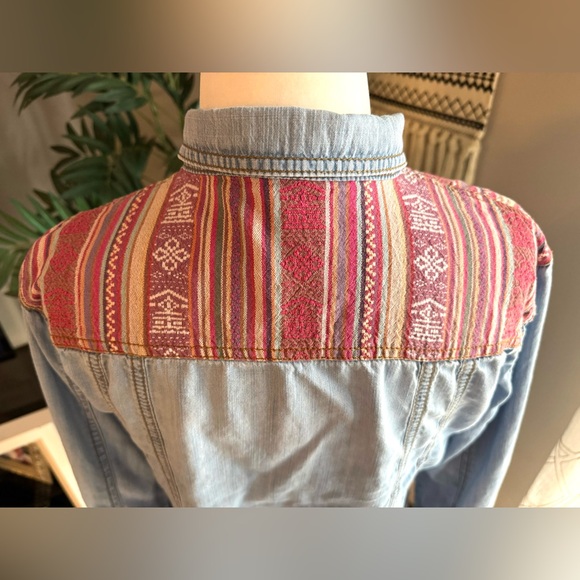 Life in Progress Western Boho Denim Shirt - Picture 8 of 16